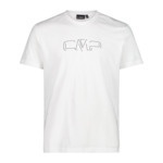CMP Freizeit-Wander-Tshirt Logo Print (Baumwolle) weiss Herren